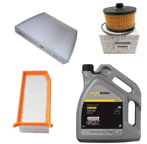 Logan Sandero 2-II Yağ Bakım Seti 0.9 Tce H4B-1.2 Tce H5F(13-20)Motor Yağı+Yağ+Hava+Polen Filtre